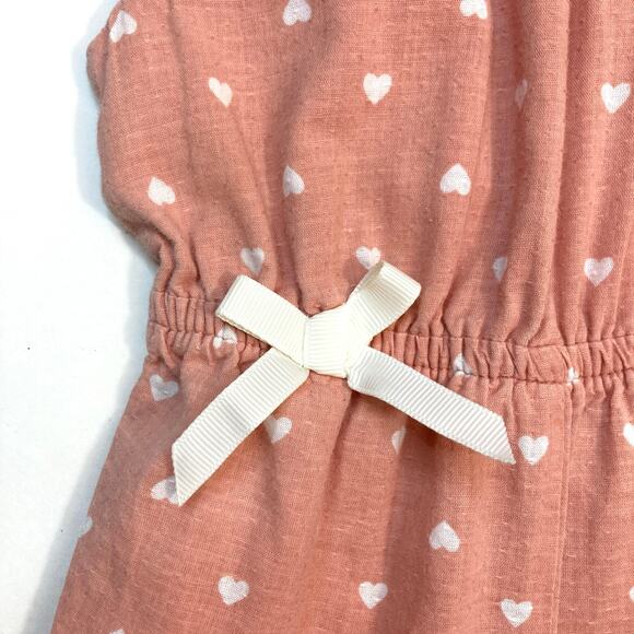 Rachel Zoe Pink Embroidered Hearts Scalloped Pom Poms Bow Jumpsuit Outfit - Picture 4 of 10